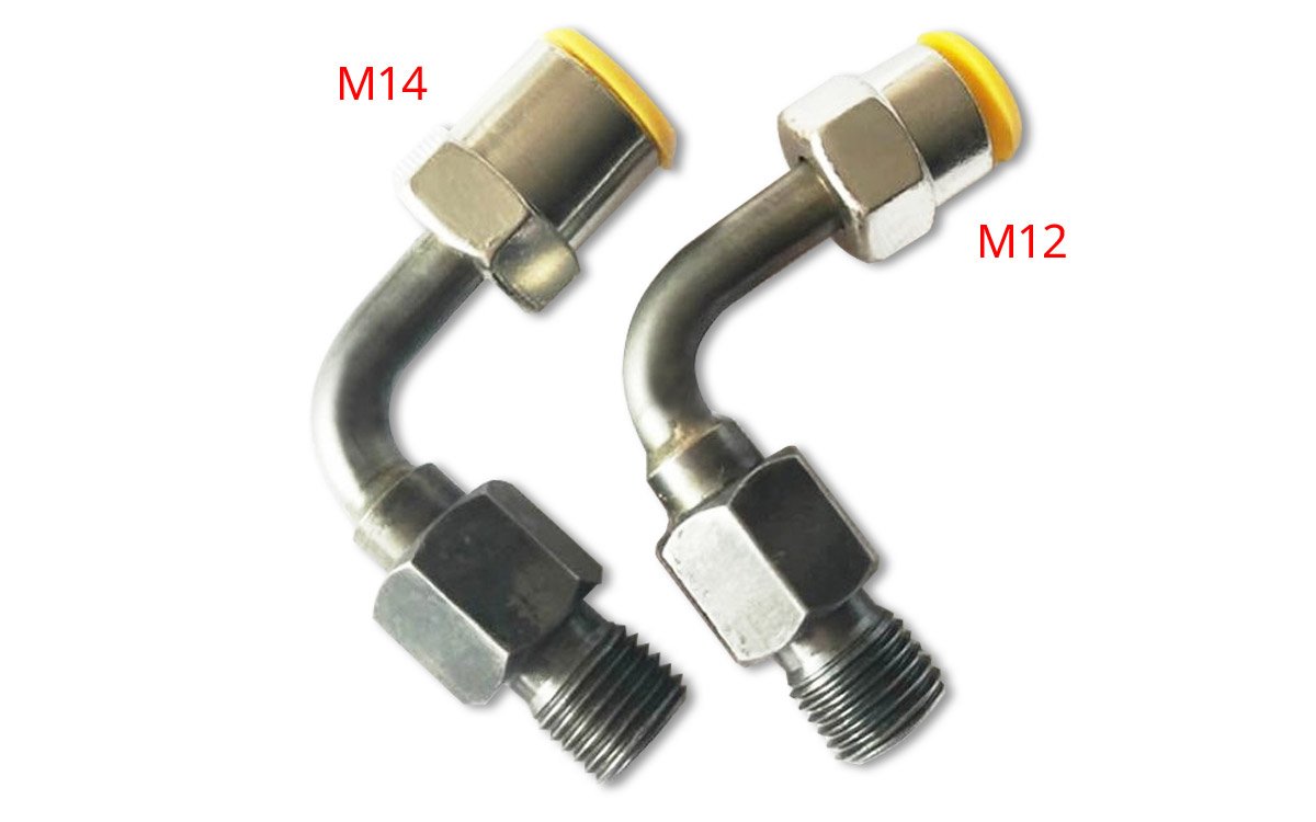 90 degree adapters for high pressure pipelines supplying injectors of all manufacturers.